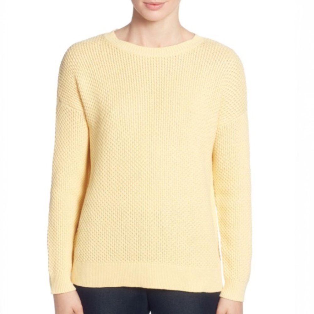 T Tahari Textured Chunky Knit Long Sleeve Pullover Sweater